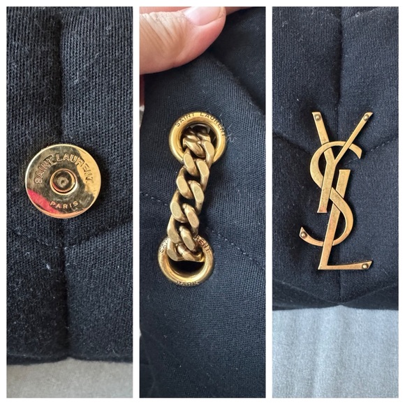 YSL Quilted Wool Jersey LouLou Puffer Medium Black - Picture 8 of 9